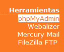 php my admin -  menu de administración de Xampp