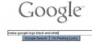 -Make google logo black and white