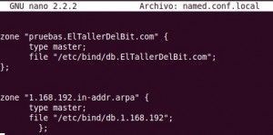 Configuración del archivo "Named.conf.local" | DNS