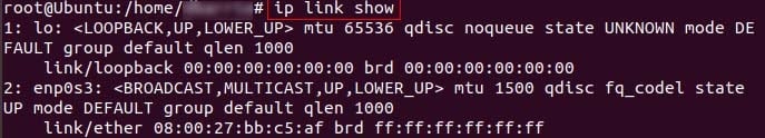 ubuntu ip link show