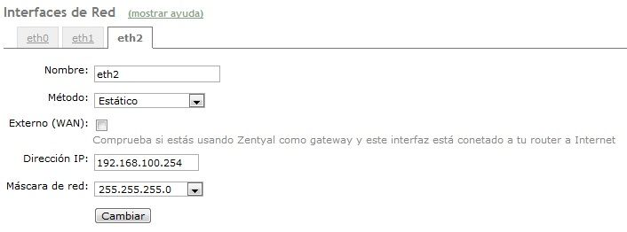 interfaz servidor dns Zentyal