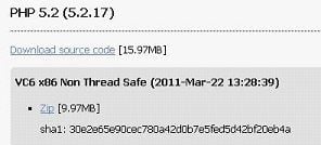 php-5.2.17-nts-Win32-VC6-x86 (versión Non Thread Safe)