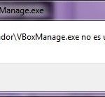 VBox Manage.exe no es una aplicacion win 32 valida