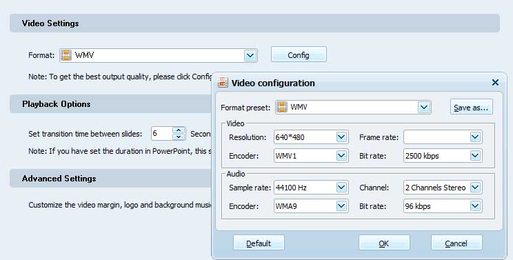 Configurar Acoolsoft PPT to Video Free