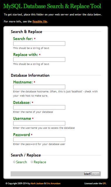 MySQL Database Search & Replace Tool