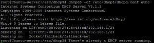 there´s already a dhcp server running