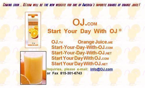 La página web del zumo de naranja