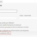 acceptance contact form | Checkbox aceptación condiciones