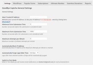 opciones anti-spam Goodbye Captcha