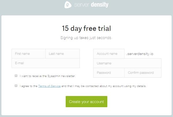 crear cuenta gratuita server density 15 dias prueba