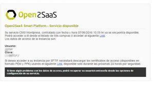 datos acceso servicio open2saas