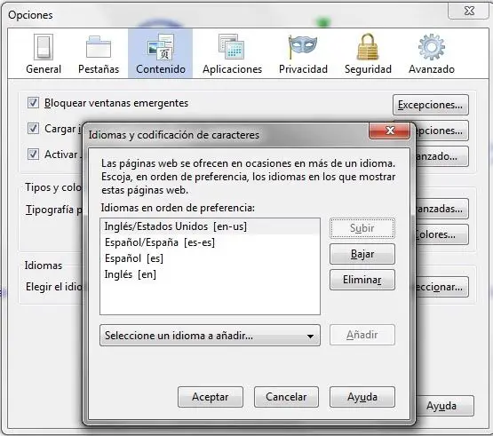 Como cambiar el idioma a español en mozilla