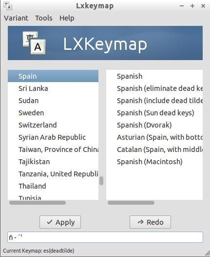 distribucion teclado linux-lxkeymap spanish