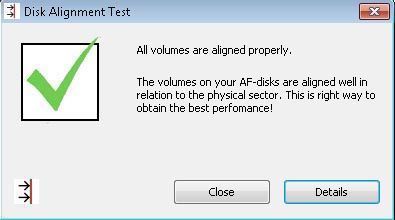 Disk Alignment Test - discos alineados correctamente