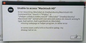 Unable to access Macintosh HD