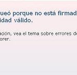 El contenido se bloqueó porque no esta firmado por ningun certificado de seguridad