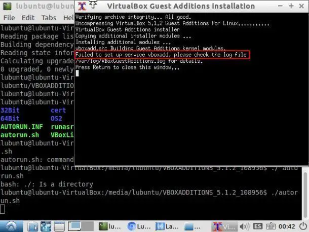 virtualbox guest additions ubuntu failed