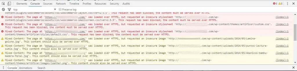 error certificado ssl mixed content inspector google chrome