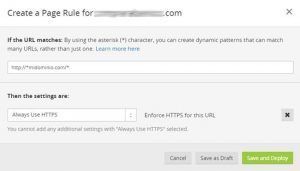 cloudfare page rule: https on | Flexible SSL