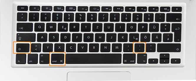 atajo de teclado en Mac para ver archivos ocultos