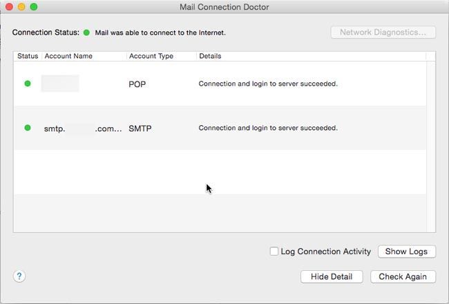 test inspector de conexion mail mac osx