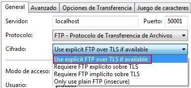 cliente ftp explicit ftp over tls