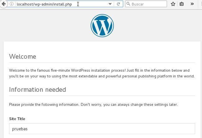 wordpress instalado linux