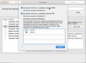mac osx compartir archivos y carpetas usando smb