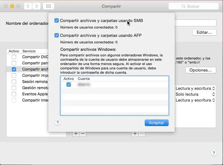 mac compartir archivos y carpetas con SMB