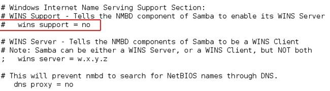 servidor samba - wins support
