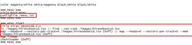 Xboot: archivo hirens.lst