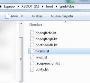 xboot directorio de archivo hirens lst