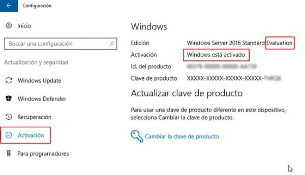 Convertir Windows Server 2016 Evaluation a 2016 Standard - El Taller ...