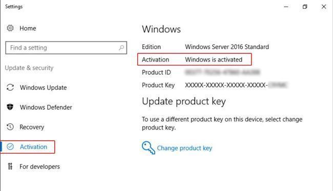 windows server 2016 standard activated