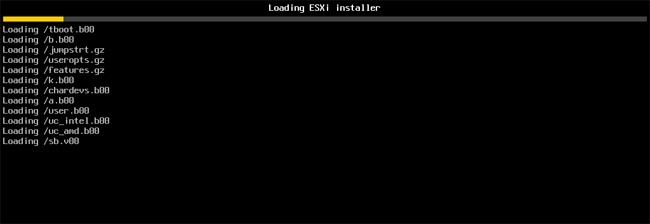 Loading ESXI installer