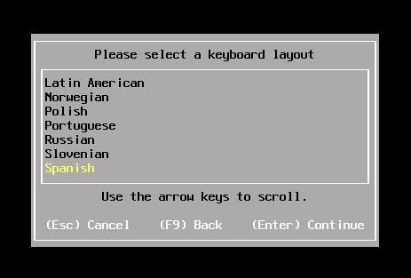 esxi please select a keyboard layout