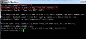 ssh authenticating with public key
