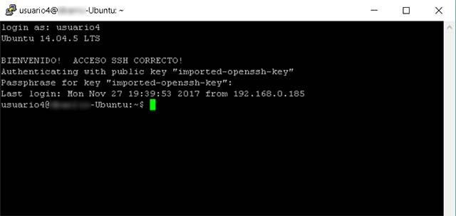 acceso ssh con claves