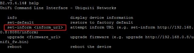 unifi device ssh command line help