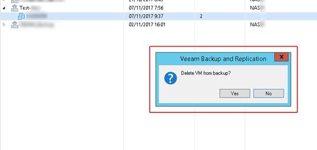 veeam delete vm from backup