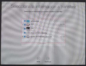asistente migracion mac selecciona info a transferir