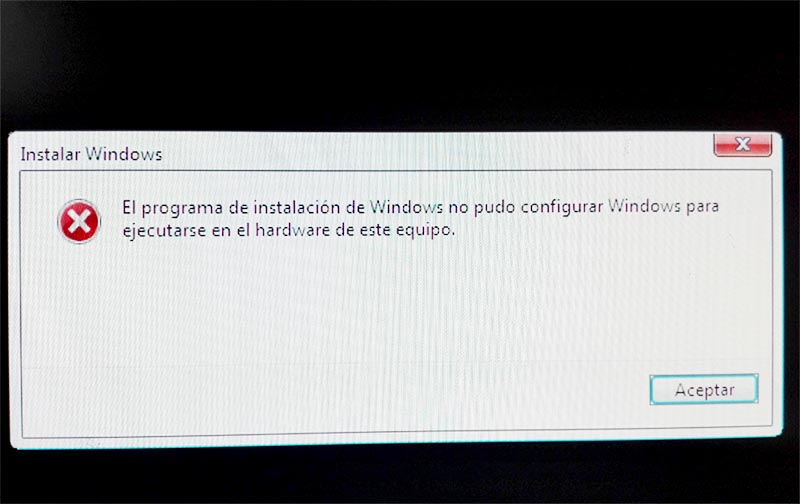 El programa de instalacion de Windows no pudo configurar Windows