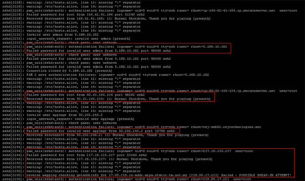 raspberry malware auth log