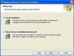 tipo instalacion vmware vcenter converter standalone