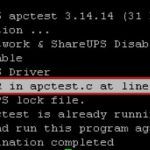apctest FATAL ERROR in apctest.c at line 313