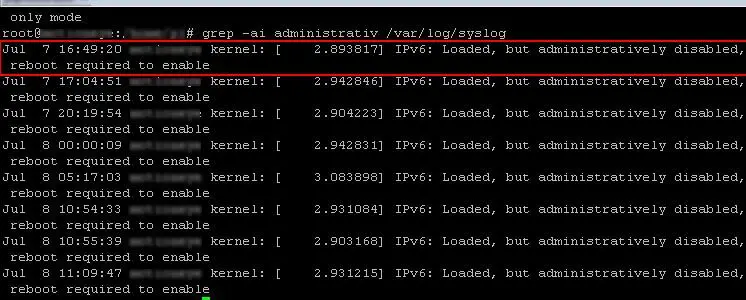 Error debido al módulo de IPv6 : IPv6: Loaded, but administratively disabled