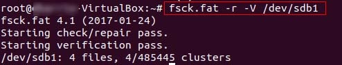 fsck reparar sistema ficheros linux