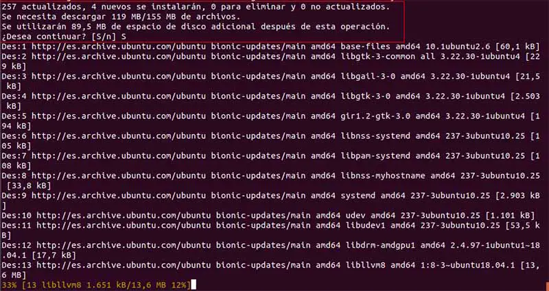actualizar paquetes ubuntu