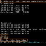 cambiar zona horaria con timedatectl set timezone