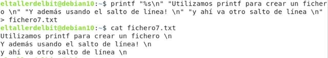 crear fichero linux con printf